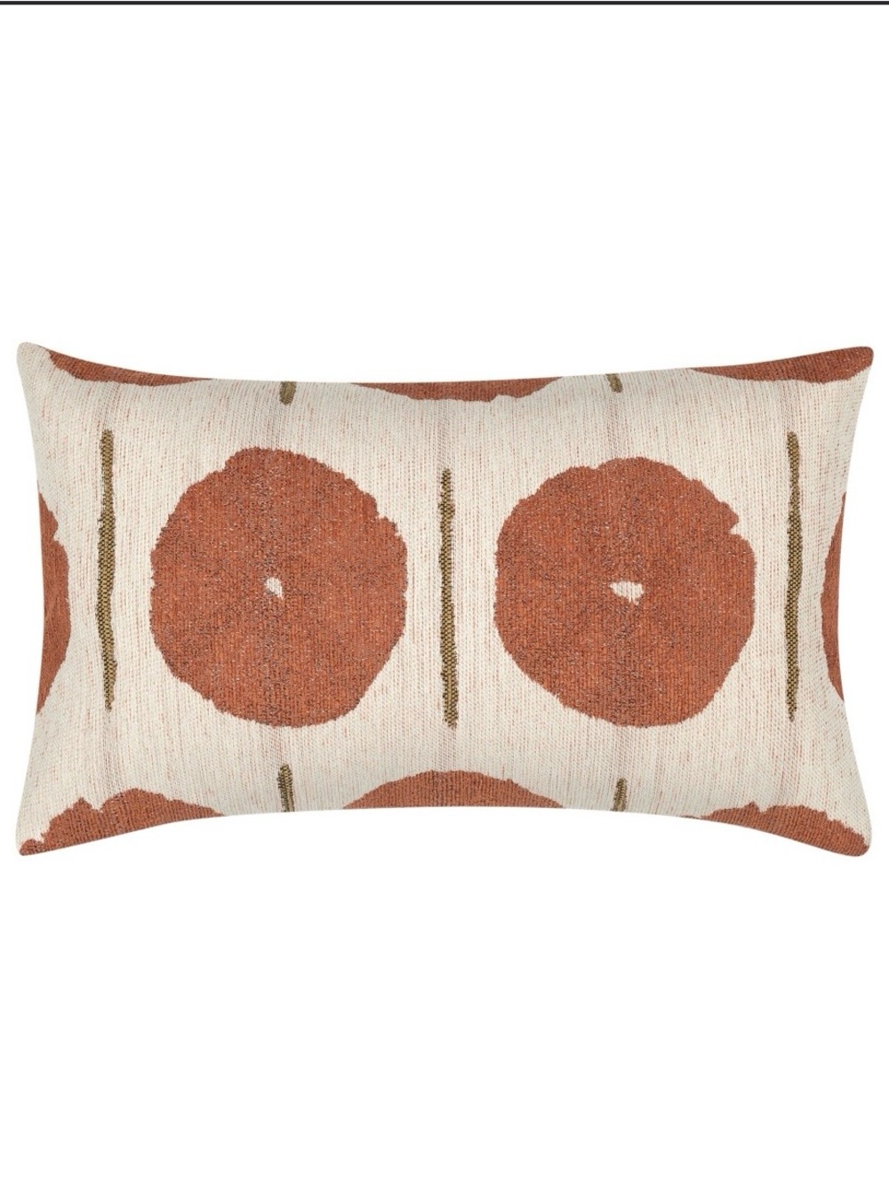 New Elaine Smith Solstice Outdoor Lumbar Pillow in Teal Papaya Color